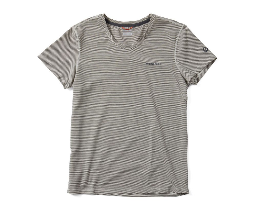 Krótki Rękaw Merrell Damskie Szare - Tencel™ Tee - 180765-BVQ